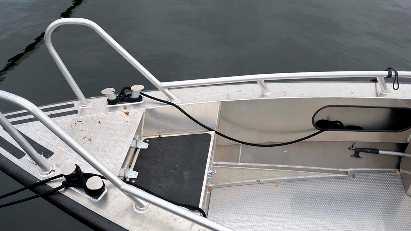 Aluminum moored boat