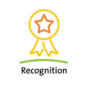 yellow ribbon with orange star Recognition graphic