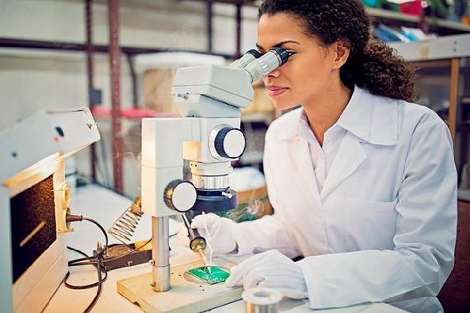 Soldering iron in circuit board factory